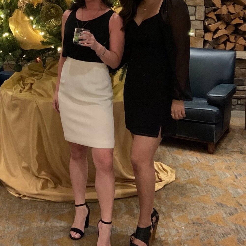 Leith short sheer long sleeved black dress